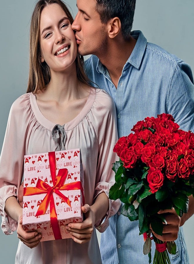 Whaline 12 Sheet Valentine's Day Wrapping Paper 19.7 x 27.6 Inch Love Heart Wrapping Paper Red Pink Romantic Cupid Pattern Wrapper Paper for Valentines Wedding Anniversary Party Craft Gift Decor - Image 5